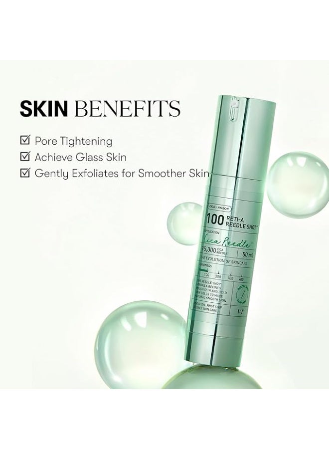 VT COSMETICS Reti-A Reedle Shot 100, Retinol(Vitamin A) Microneedling Serum, Repairing Exosome, Ideal for Retinol Beginner, Glass Skin, Korean Skin Booster 1.69Fl Oz(50ml) - Image 3
